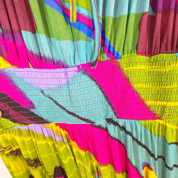 Chelsea & Theodore Boho Tropical Maxi Dress XL – Flowy Summer Resort Style - Picture 4 of 6